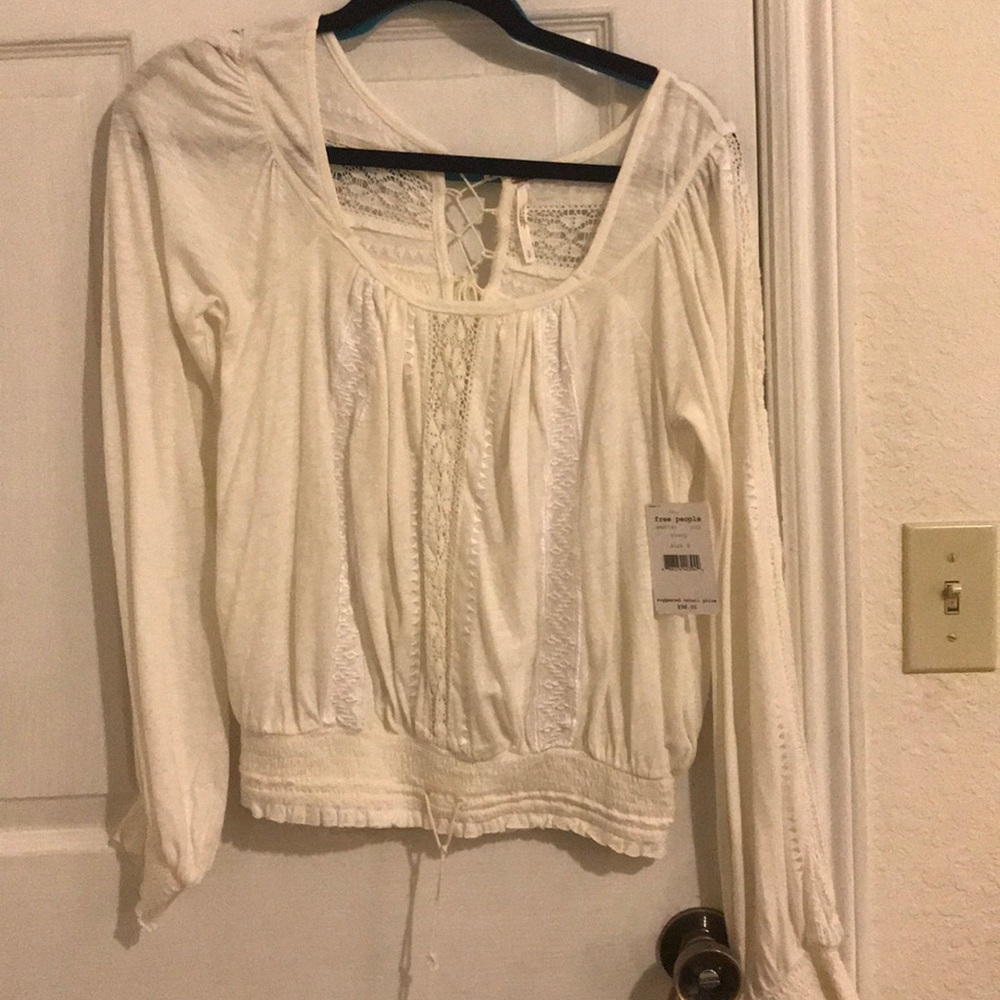 Free People blouse with beautiful crochet detail